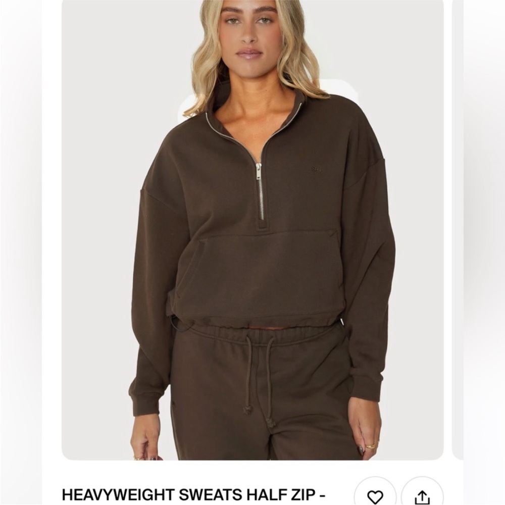 SET Active Brown Heavyweight Cropped Sweatshirt